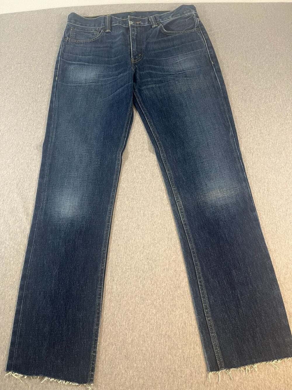 Levi's 511 Skinny Leg Dark Wash Raw Hem Denim Blue Jeans Men’s 34x34(32)